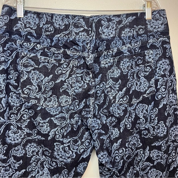 Soft Surroundings Floral Wide Leg Flare Pull on Pants Women's Size L Boho Bell - Picture 8 of 13